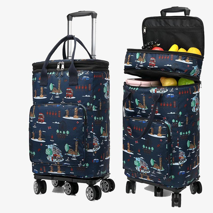 Teleskopstange Rolling Tote Bag Falten Wärme Erhaltung Einkaufswagen