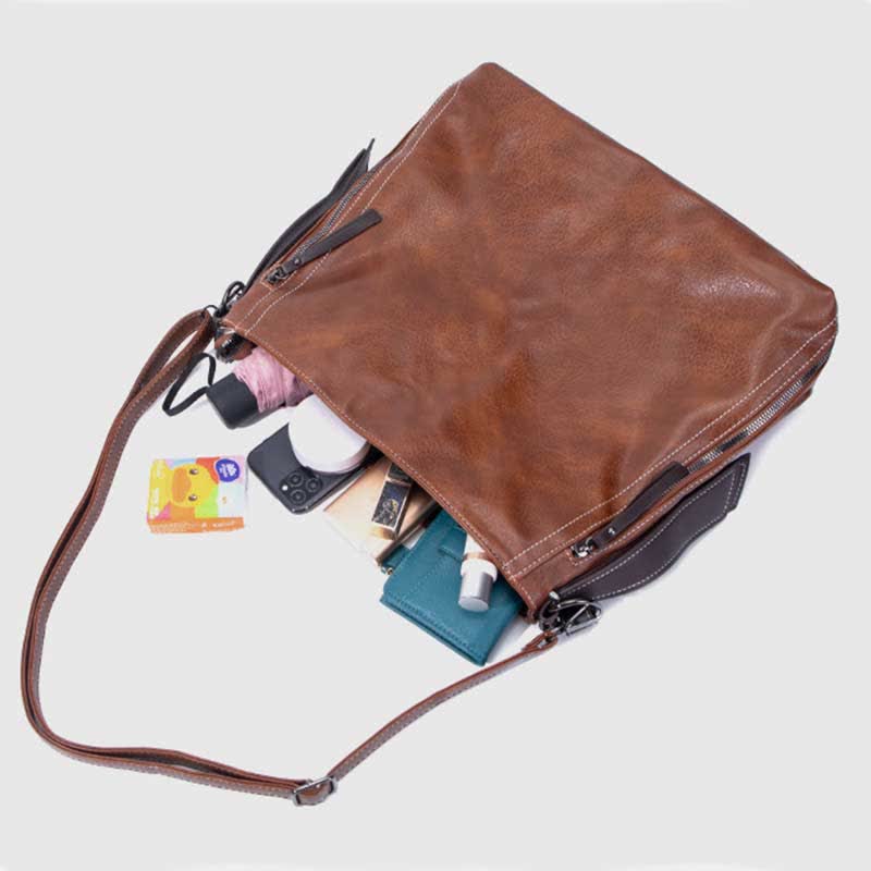 Retro-Handtasche für Damen, groß, Designer-Hobo-Tasche aus Leder
