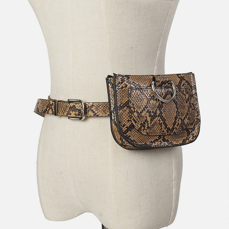 Mini-Gürteltasche für Damen aus Schlangenhaut-Garnleder