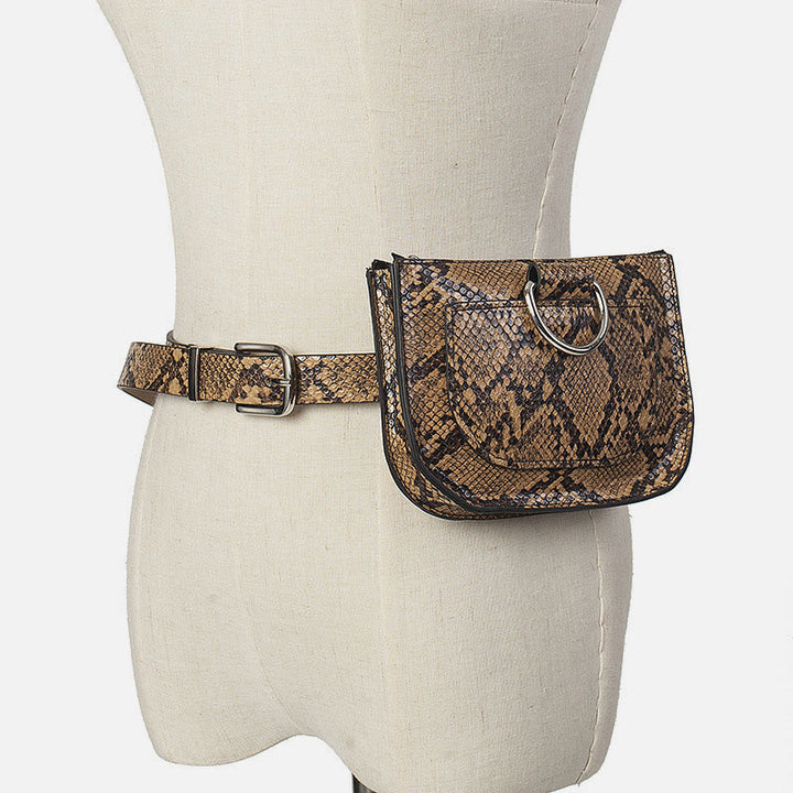 Mini-Gürteltasche für Damen aus Schlangenhaut-Garnleder