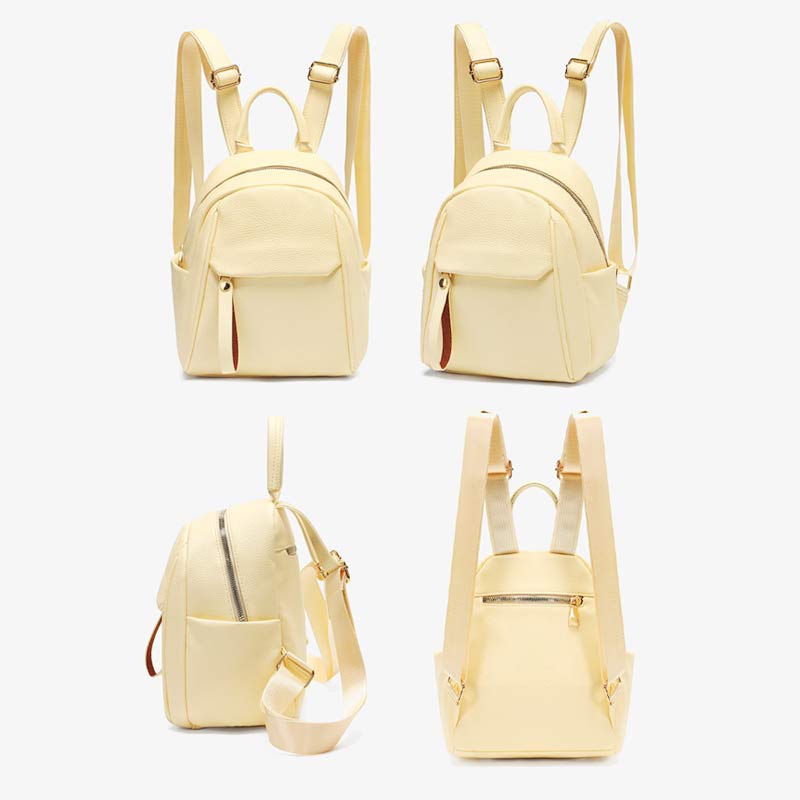 Damen Mini Rucksack Kleiner Reiserucksack Casual PU Leder Tagesrucksack Geldbörsen
