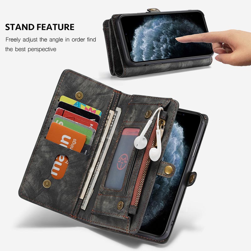 Retro Leder Brieftasche Handytasche für iPhone Samsung Huawei mit Multi-Slot