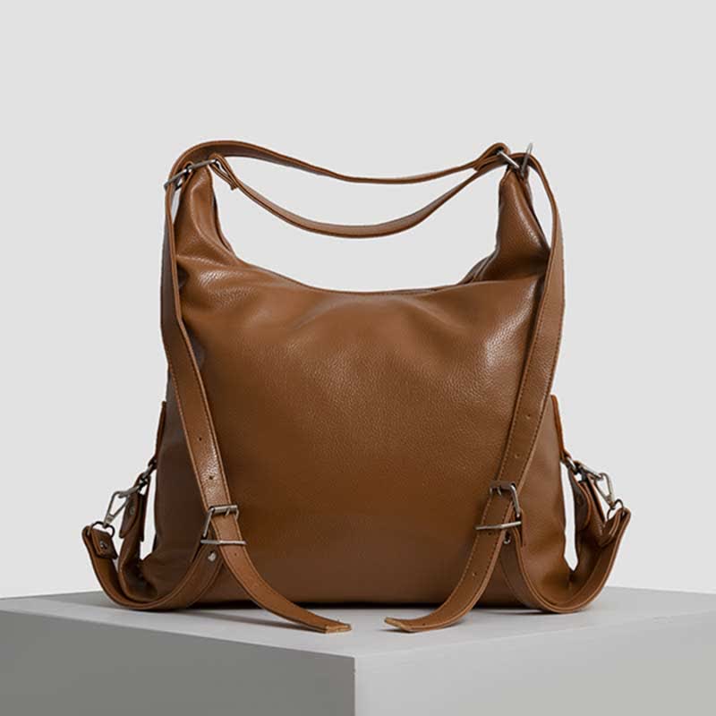 2-in-1-Leder-Tragerucksack, Umhängetasche, Retro-Reise-Tagesrucksack