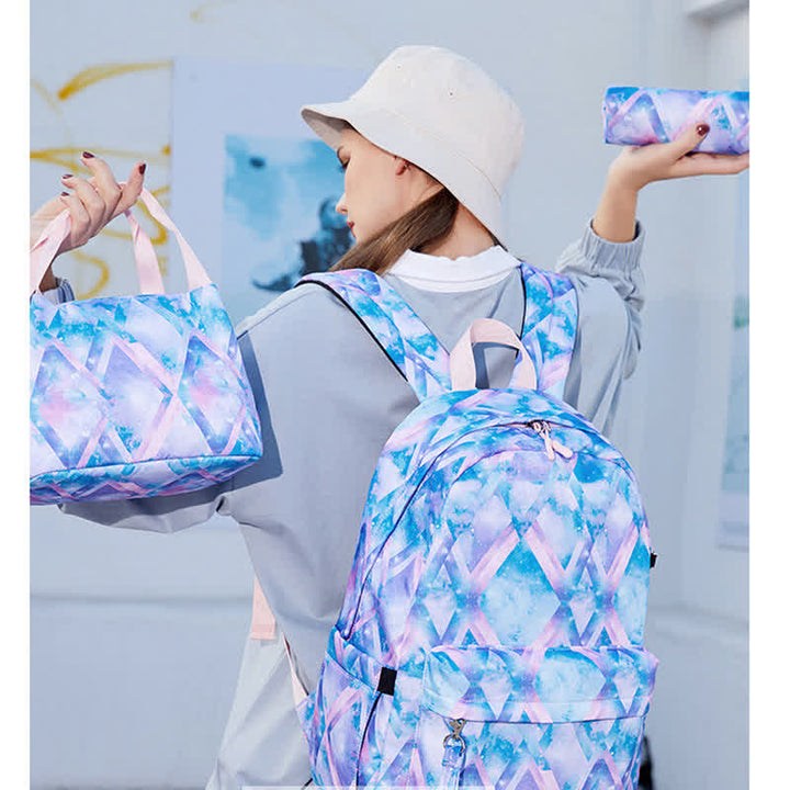 Schulrucksack Daypack Süßes 3-teiliges Schulranzen-Set mit USB-Ladeanschluss