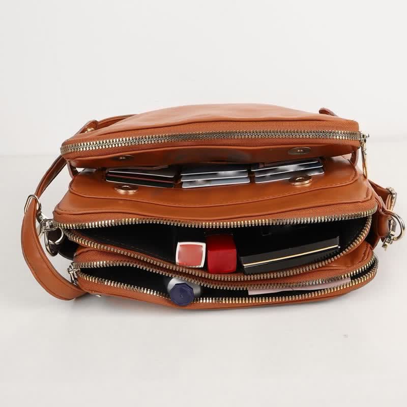 Weiche PU-Clutch mit mehreren Taschen, Vintage-Umhängetasche