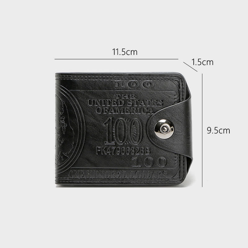 Geldbörse für Herren, Leder, Dollar-Clip, Magnetschnalle, kurze Geldbörse