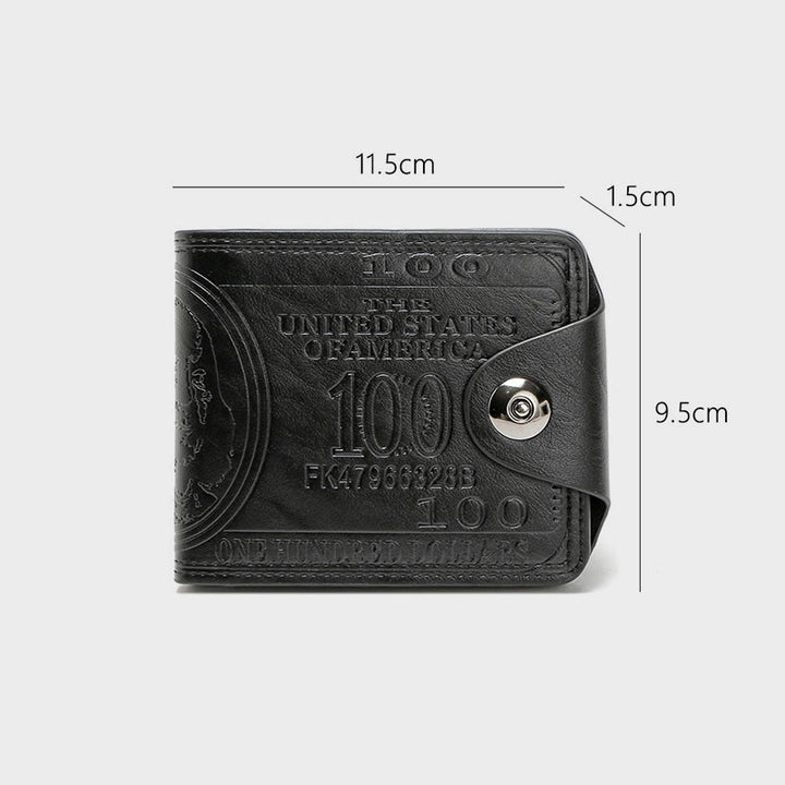 Geldbörse für Herren, Leder, Dollar-Clip, Magnetschnalle, kurze Geldbörse