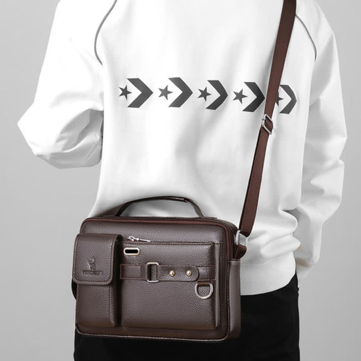 Retro Leder Satchel Messenger Bag für Männer Reise Umhängetasche