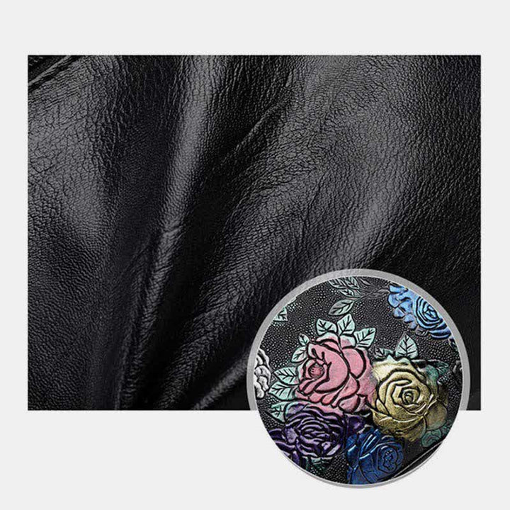 Damen Umhängetasche mit mehreren Taschen und Blumenmuster, geräumige Schulterhandtasche, Geldbörse