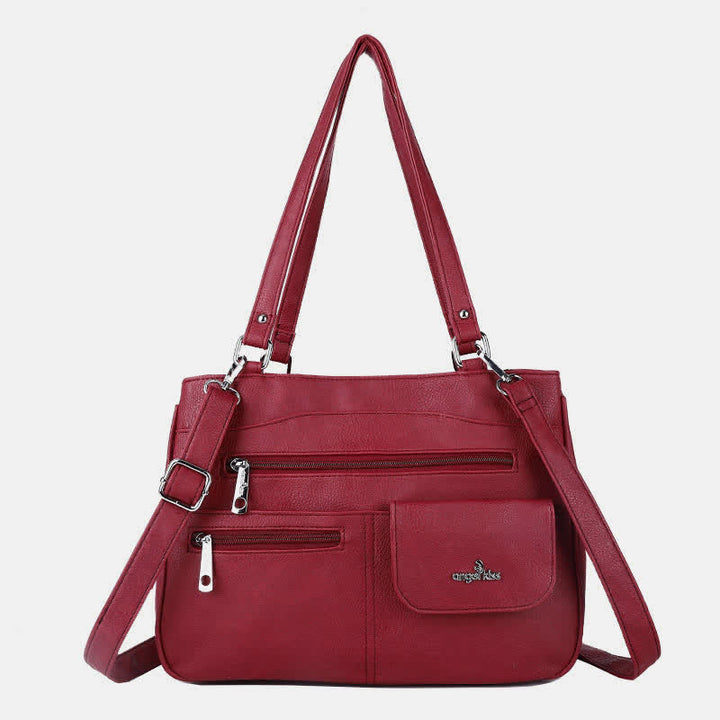 Schultertasche aus Kunstleder mit schweren Taschen und großer Kapazität