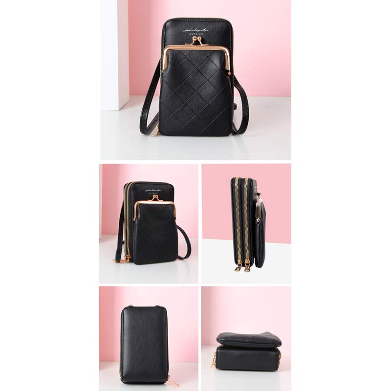 Kleine Crossbody-Handy-Geldbörse für Damen, leichte Mini-Umhängetasche