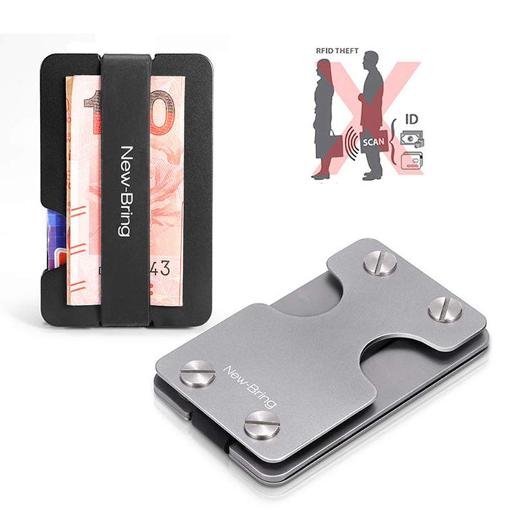 Minimalistisches Schlüssel-Organizer-Kartenetui aus Aluminium