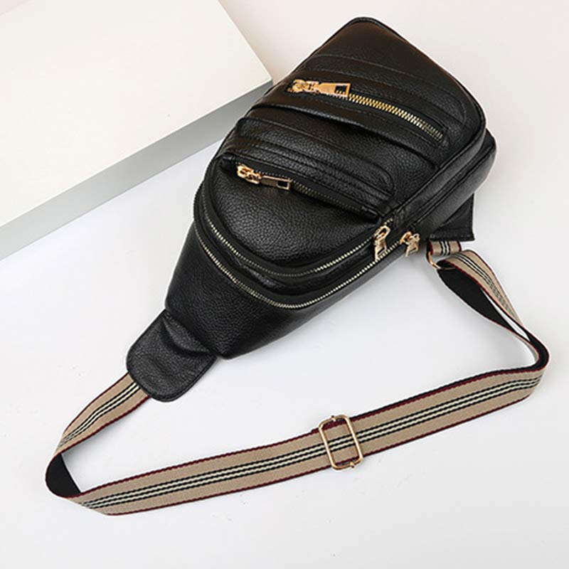 Sling Crossbody Rucksack Weiche Leder Schultertasche mit verstellbarem Riemen