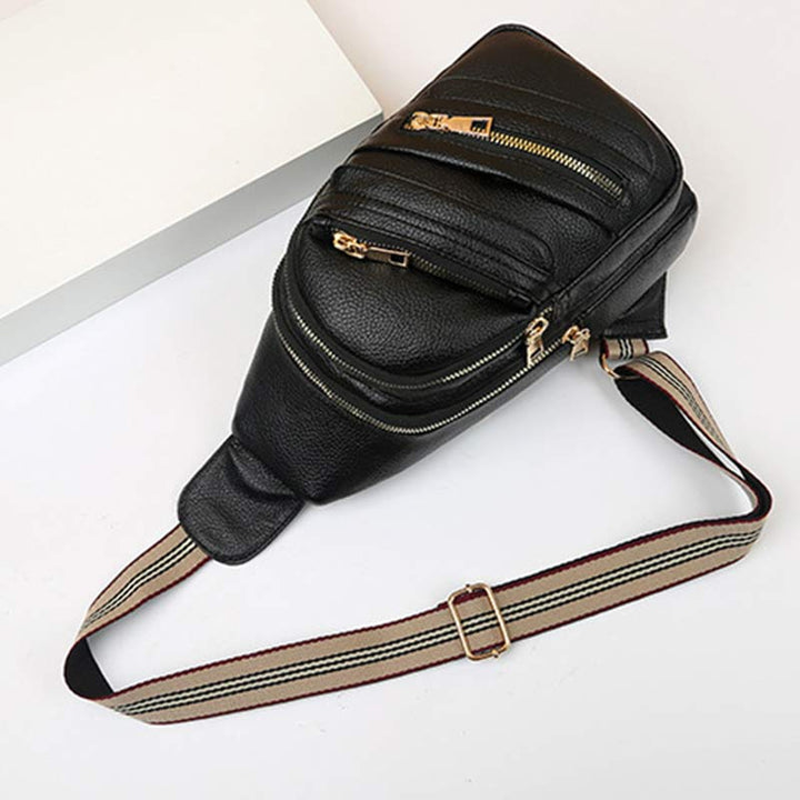 Sling Crossbody Rucksack Weiche Leder Schultertasche mit verstellbarem Riemen