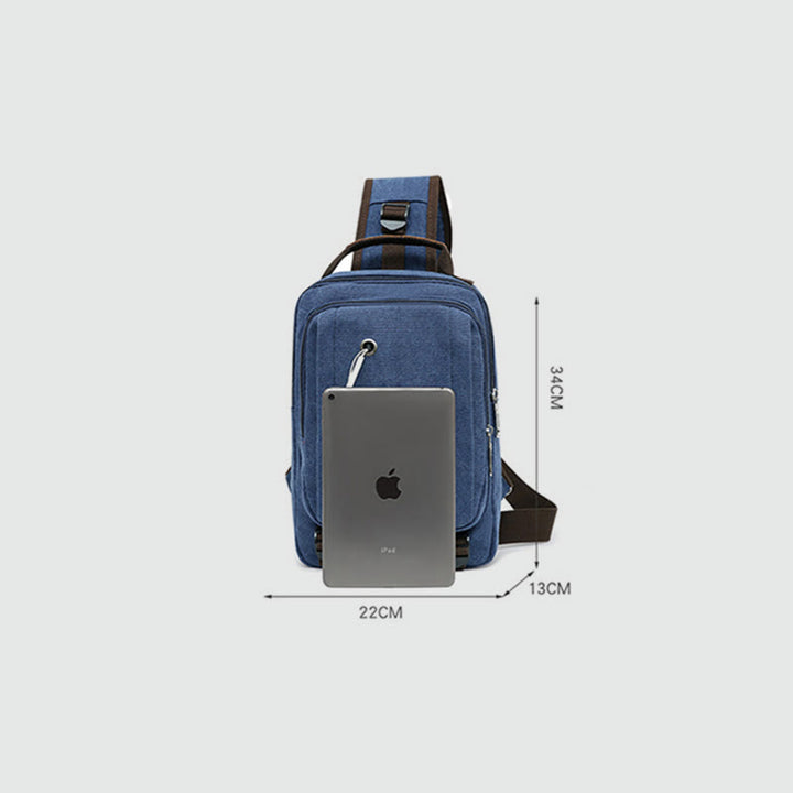 Schultertasche für Herren, Outdoor, lässig, Retro, Umhängetasche, Brusttasche