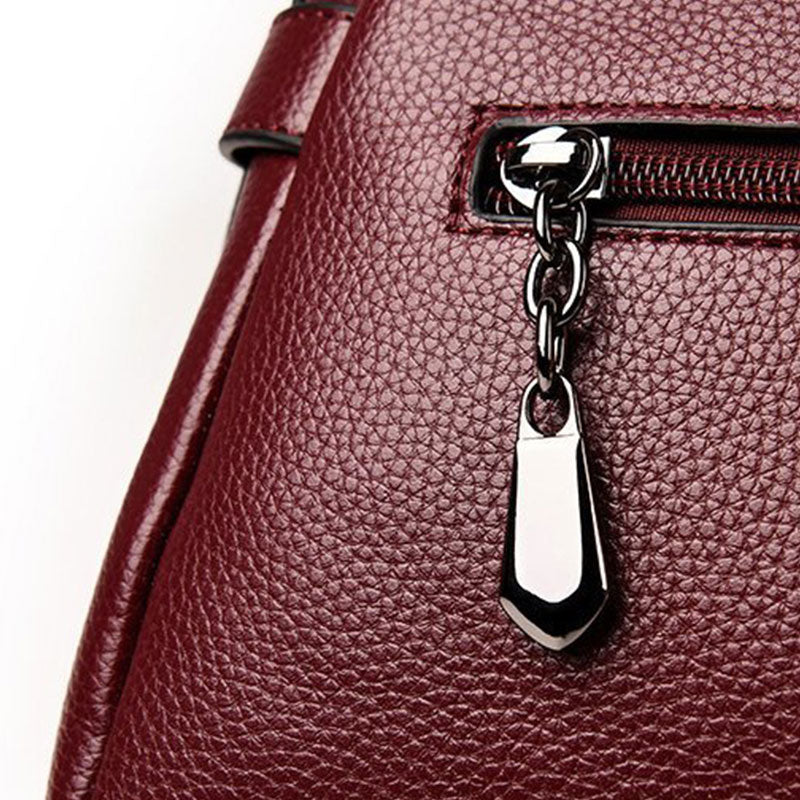 Umhängetasche aus echtem Leder für Damen, kleine Umhängetasche mit Quaste