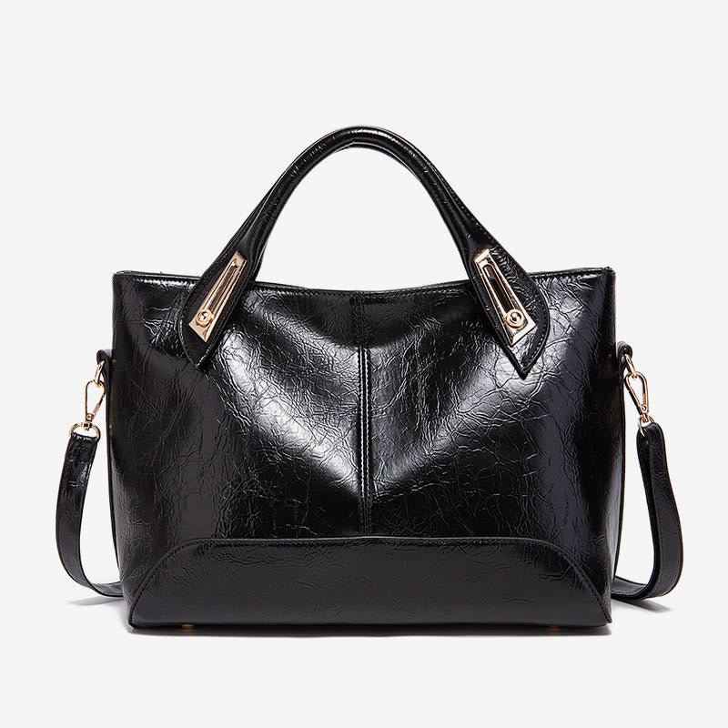 Vintage Tote für Damen Wachs Echtleder Umhängetasche