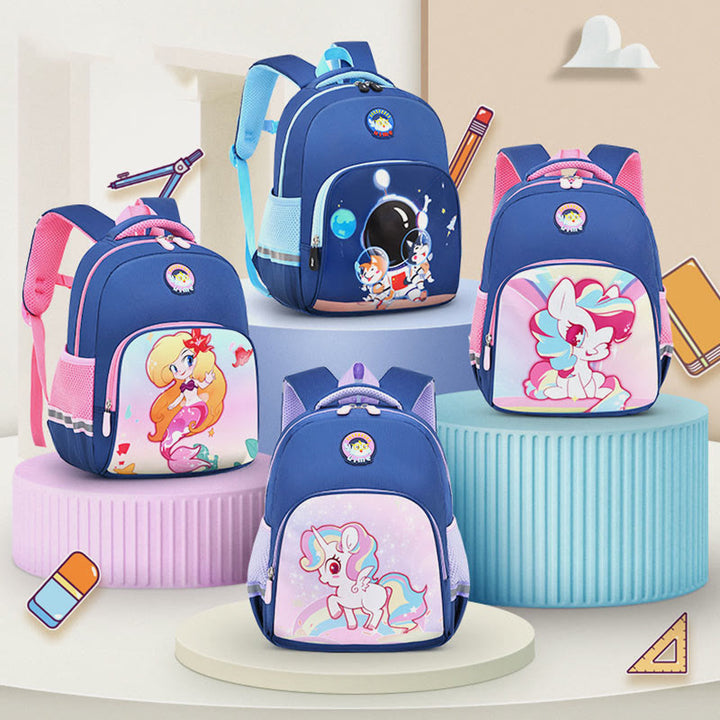 Rucksack für Kinder mit Cartoon-Charakter-Druck, leichter Oxford-Schulrucksack