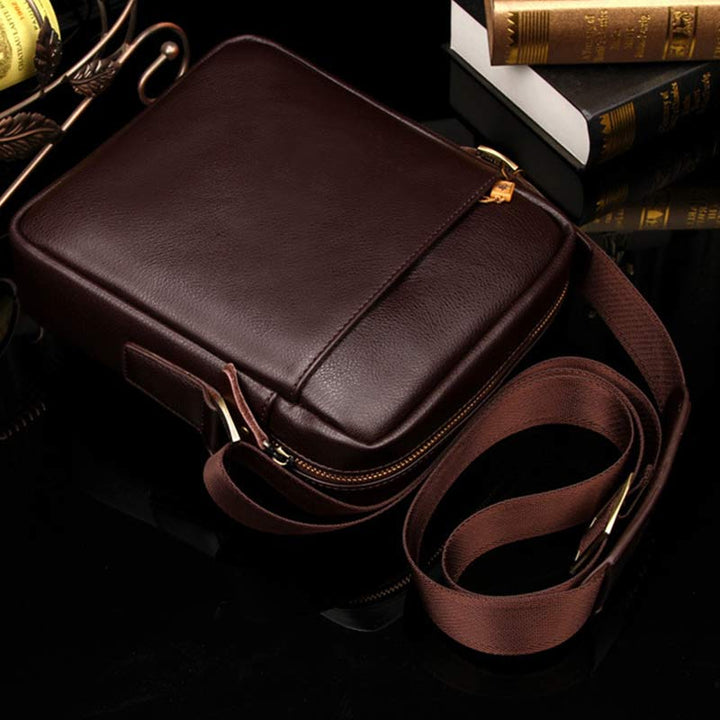 Herren Leder Umhängetasche Crossbody Bag Kleine Messenger Bag für die Arbeit Business