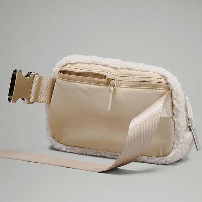 Leichte Hüfttasche für Damen und Herren, weiche und warme Schultertasche aus Plüsch