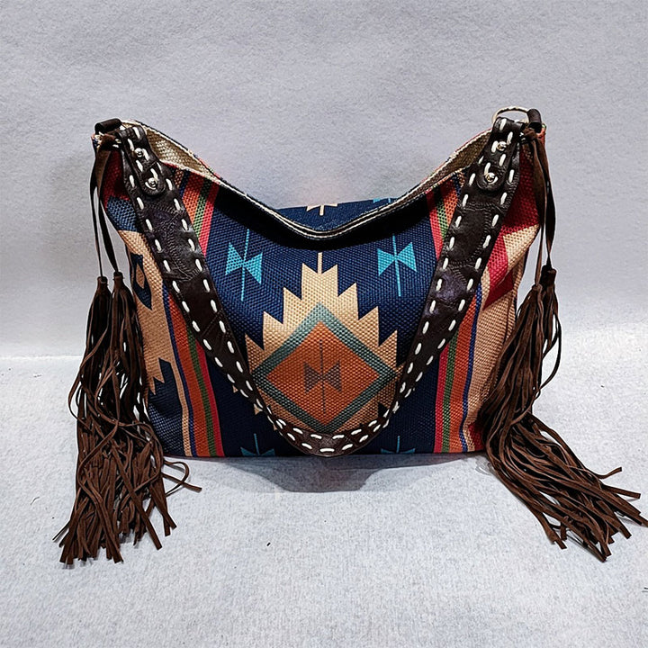Damen-Einkaufstasche, modisch, böhmische Quaste, Umhängetasche, Vintage-Boho-Handtaschen