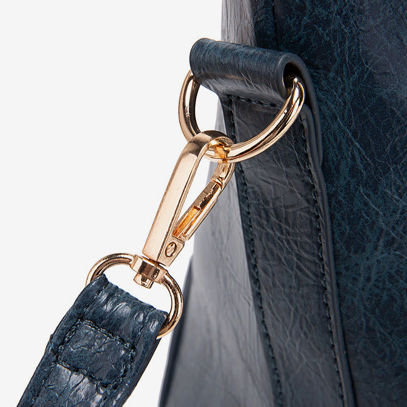 Vintage Tote für Damen Wachs Echtleder Umhängetasche