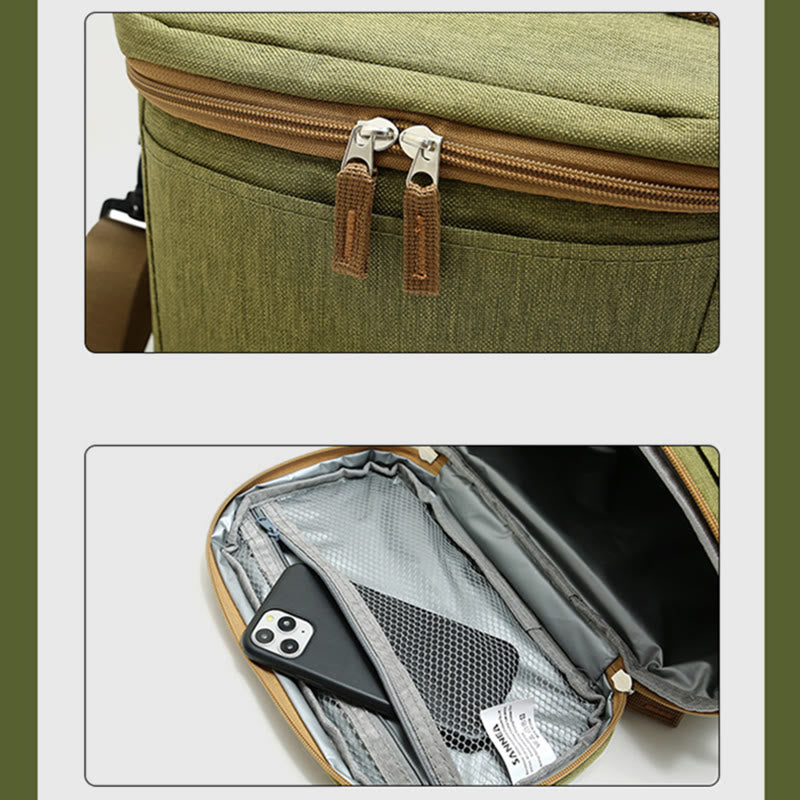 Kleine Kühltasche für Picknickarbeit, Oxford Crossbody Lunch Bag