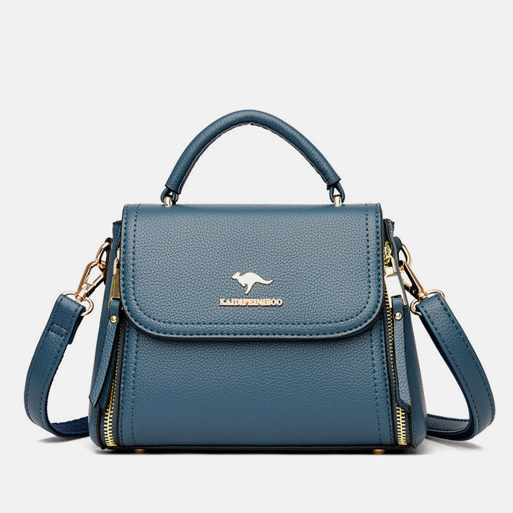 Doppelfach Top Griff Satchel Leder Umhängetasche Geldbörse Handtasche