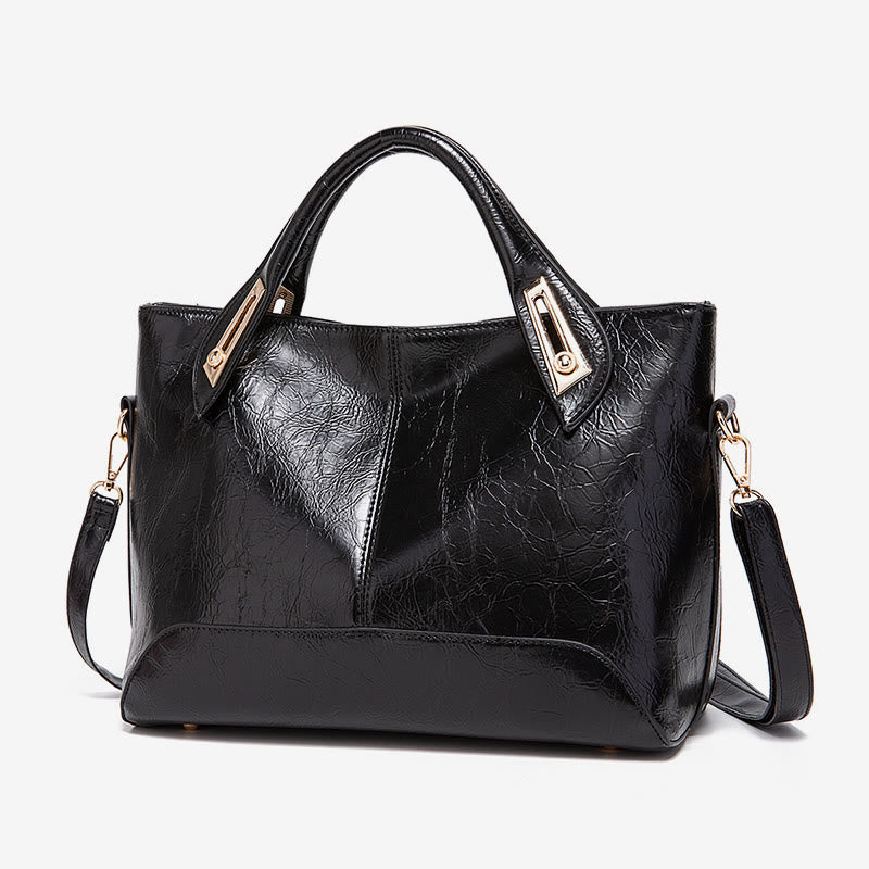 Vintage Tote für Damen Wachs Echtleder Umhängetasche