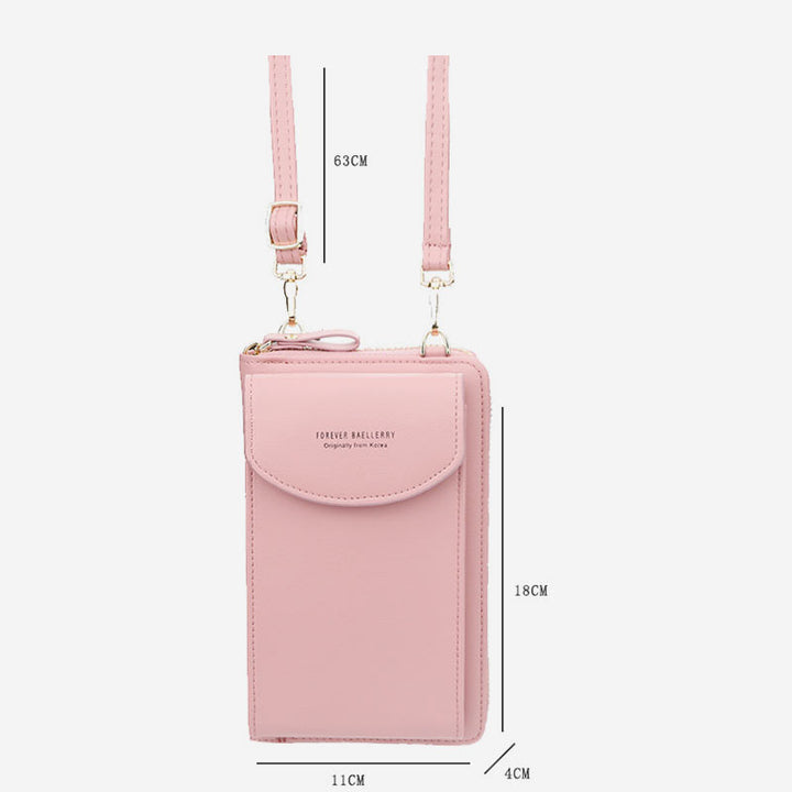 Elegante, lange Umhängetasche mit großem Fassungsvermögen und Telefonposition