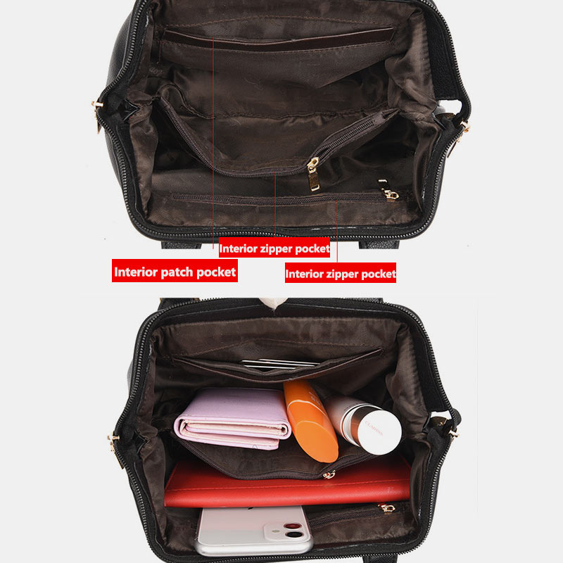 Elegante Tragetasche mit großem Fassungsvermögen und mehreren Taschen, Diebstahlschutz, Handtasche