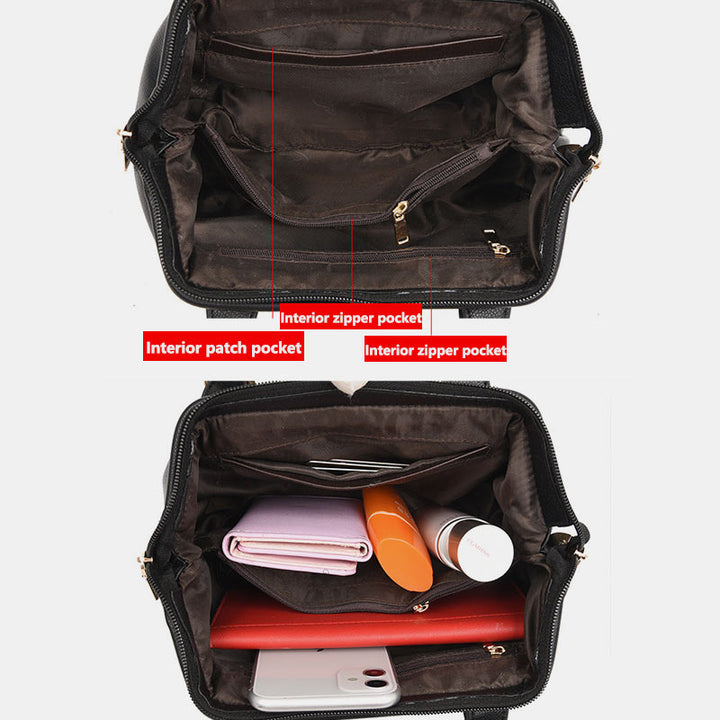 Elegante Tragetasche mit großem Fassungsvermögen und mehreren Taschen, Diebstahlschutz, Handtasche