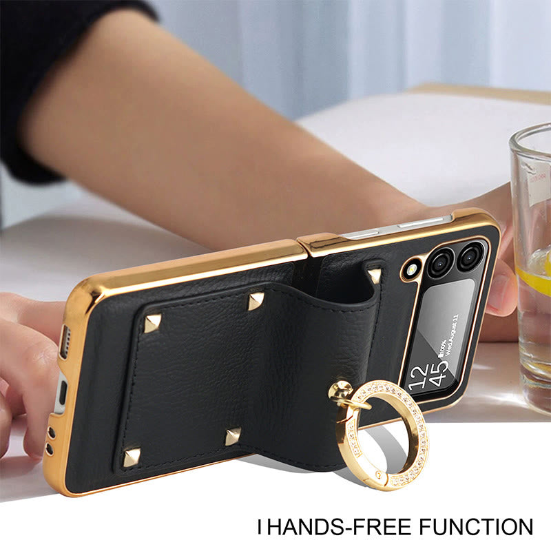 Handyhülle für Z Flip4 im Business-Stil, klappbare Ringhülle