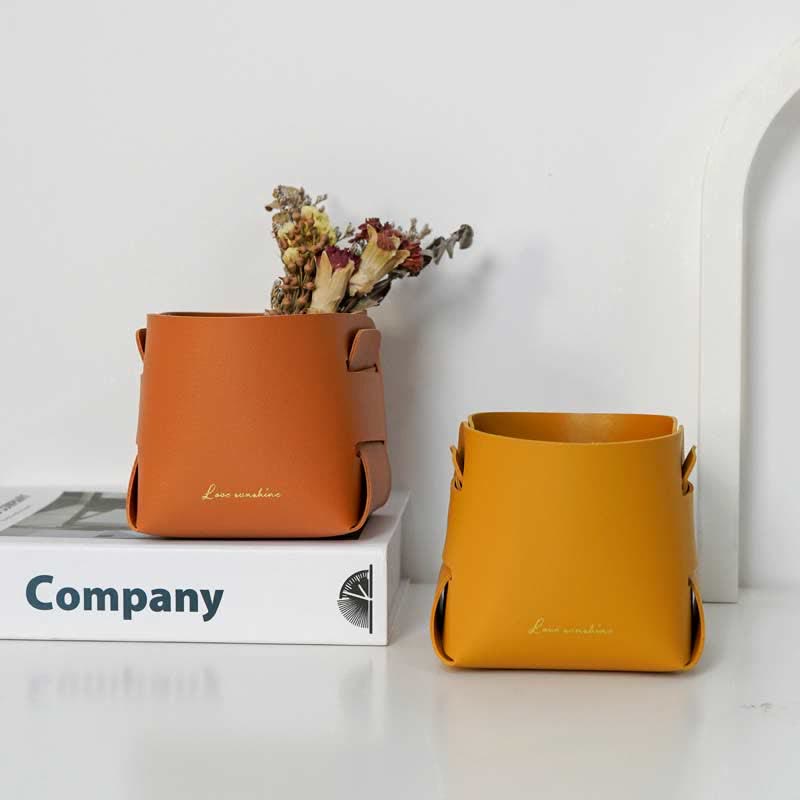 PU Leder Valet Tray Catchall Tisch Organizer Nachttisch Organizer