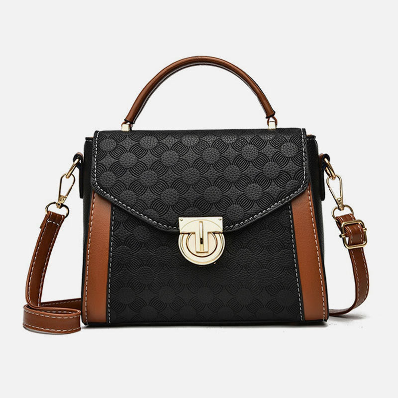 Clamshell-Tasche mit Henkel oben für Damen, klassische Farbe, kleine Umhängetasche