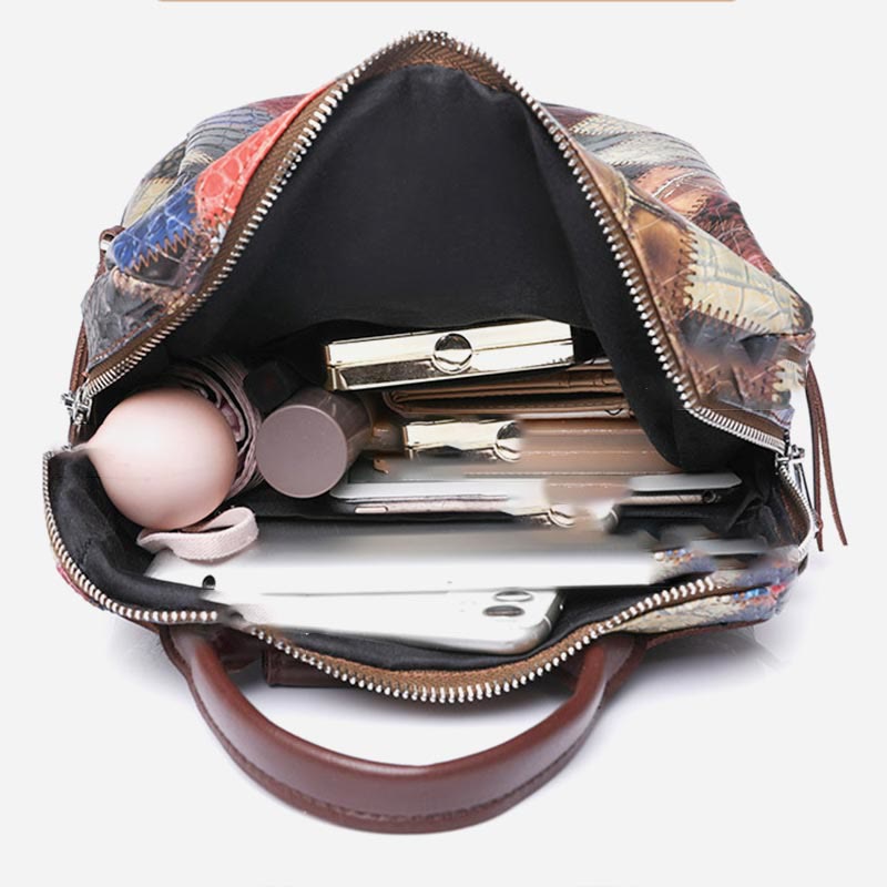 Rucksack für Frauen, Farbe Mosaik, einfaches Gittermuster, Reisetasche