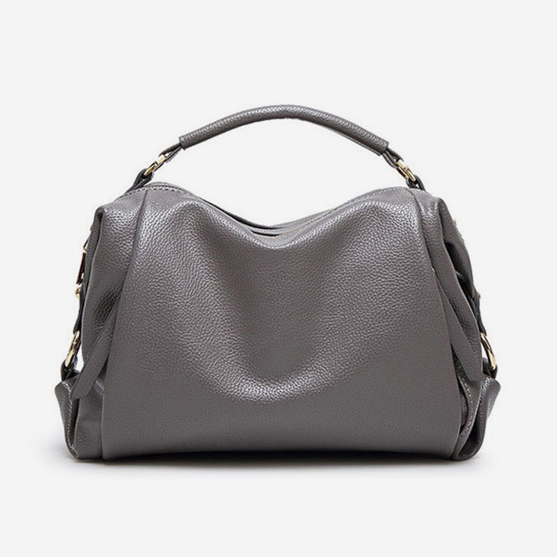 Damen Umhängetasche, elegante Handtasche mit großem Fassungsvermögen, veganes Leder, Boston-Tasche