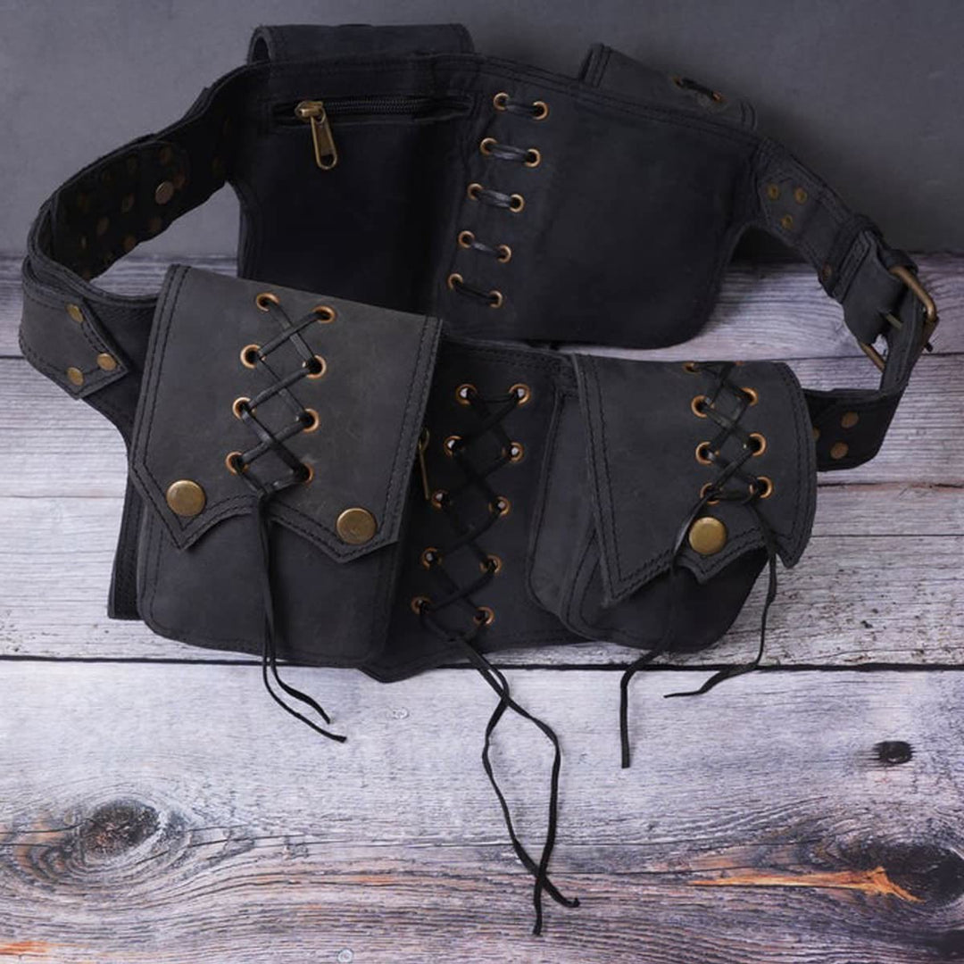 Mittelalterliche Beuteltasche für den Außenbereich, Vintage-Quaste, Wikinger-Gürteltasche