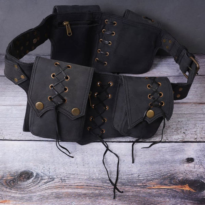 Mittelalterliche Beuteltasche für den Außenbereich, Vintage-Quaste, Wikinger-Gürteltasche