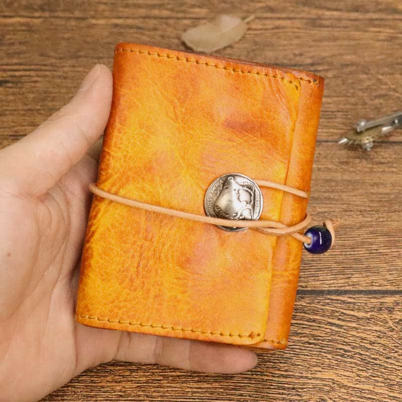 Handgefertigte Retro-Geldbörse aus echtem Leder für Karten, Geldbörse für Männer und Frauen - image 16