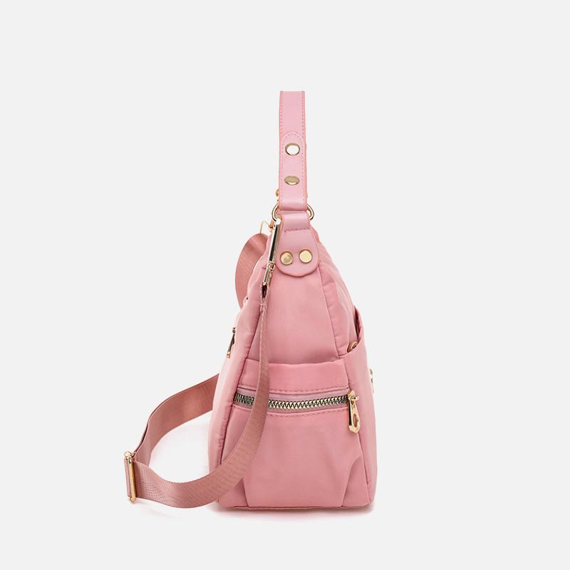 Umhängetasche für Damen, Rosa, leicht, mehrere Taschen, lässige Einkaufshandtasche