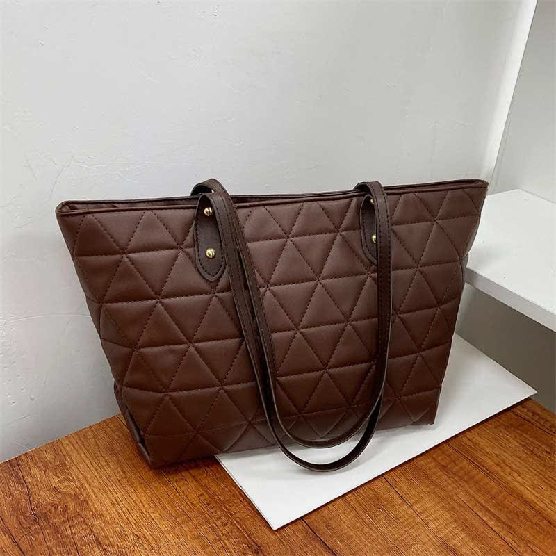 Große Kapazität Tragetaschen Gesteppte Leder Schultertasche Damen Handtasche