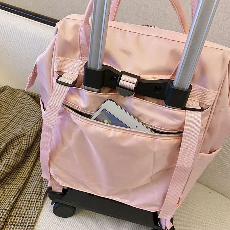 Abnehmbarer Reiserucksack mit Zugstange, Reisetasche für Damen und Herren