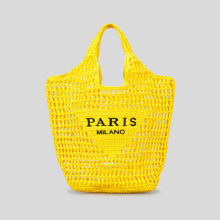 Strandtasche für Damen, gestrickte Retro-Handtasche mit ausgehöhlter Öffnung - Gelb - Stil A - image 37
