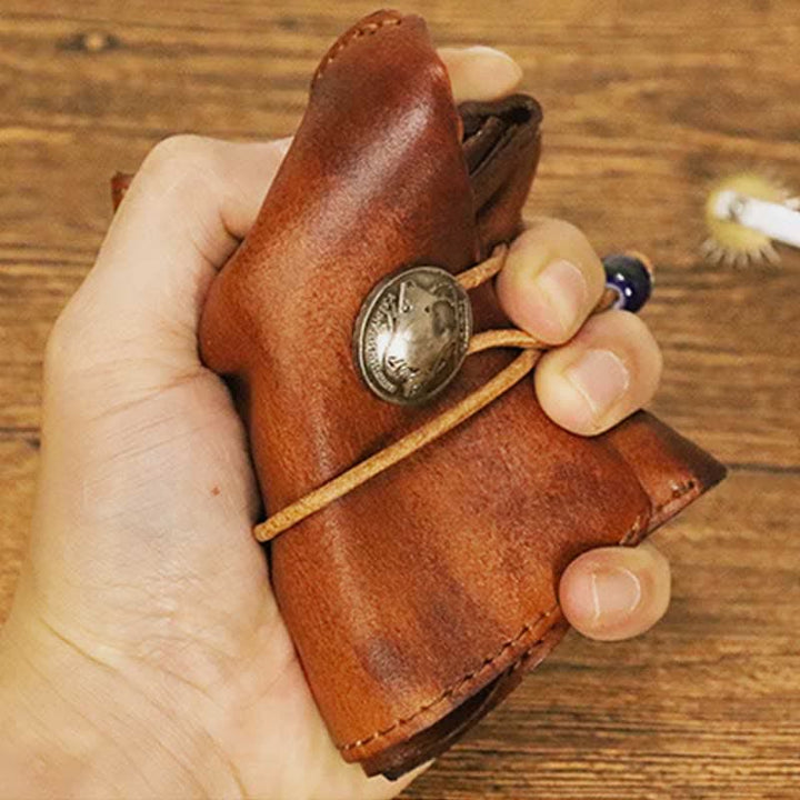 Handgefertigte Retro-Geldbörse aus echtem Leder für Karten, Geldbörse für Männer und Frauen - image 7