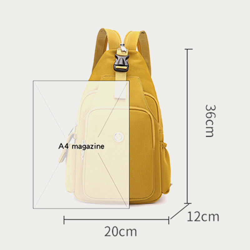 Multifunktionale Schultertasche für Damen, tragbarer wasserdichter Nylon-Rucksack