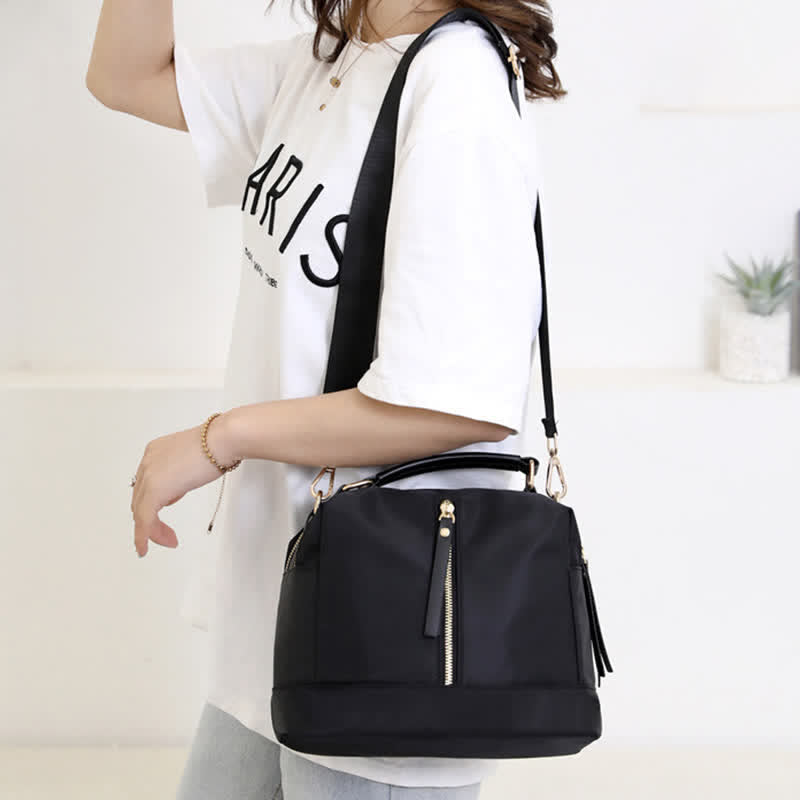 Kleine Umhängetasche mit Doppelreißverschluss, Handtasche für Damen, leichte Geldbörse