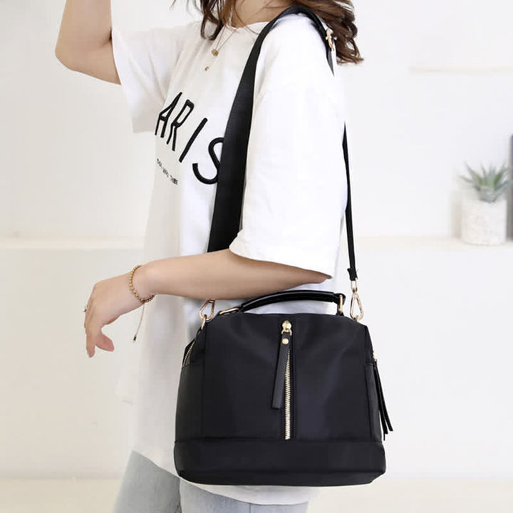 Kleine Umhängetasche mit Doppelreißverschluss, Handtasche für Damen, leichte Geldbörse