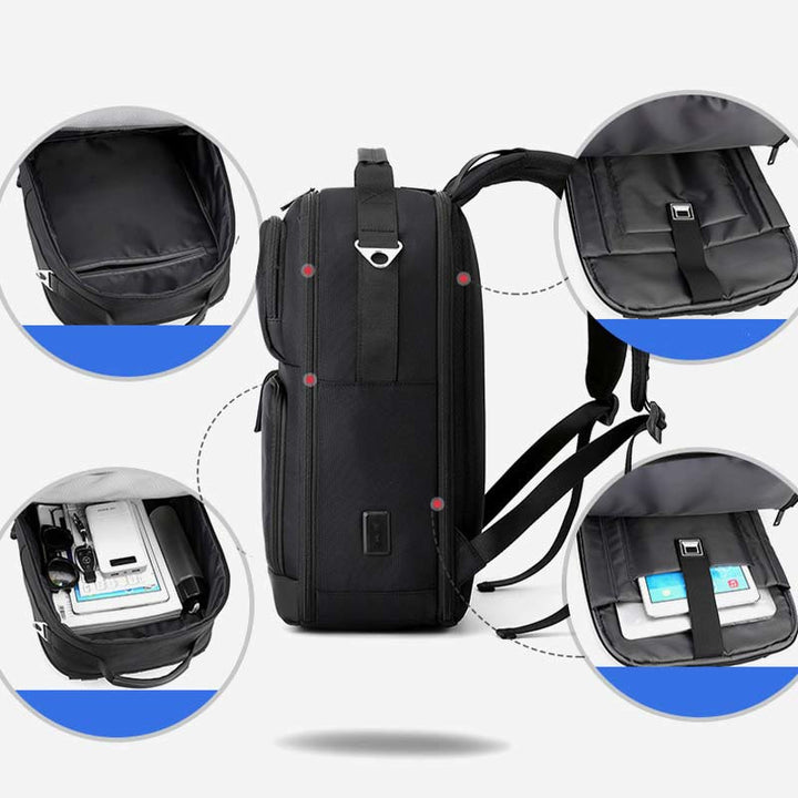 Rucksack für Herren, für Geschäftsreisen, Laptop, Schultasche mit großem Fassungsvermögen