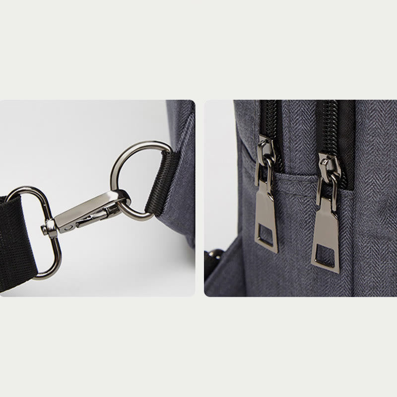 Outdoor-Schultertasche für Männer, lässiger Tagesrucksack mit zwei Haupttaschen